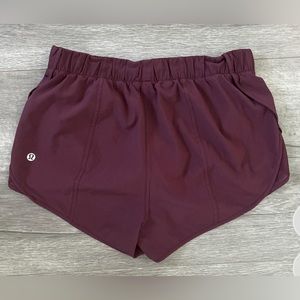 Burgundy Lululemon athletic shorts